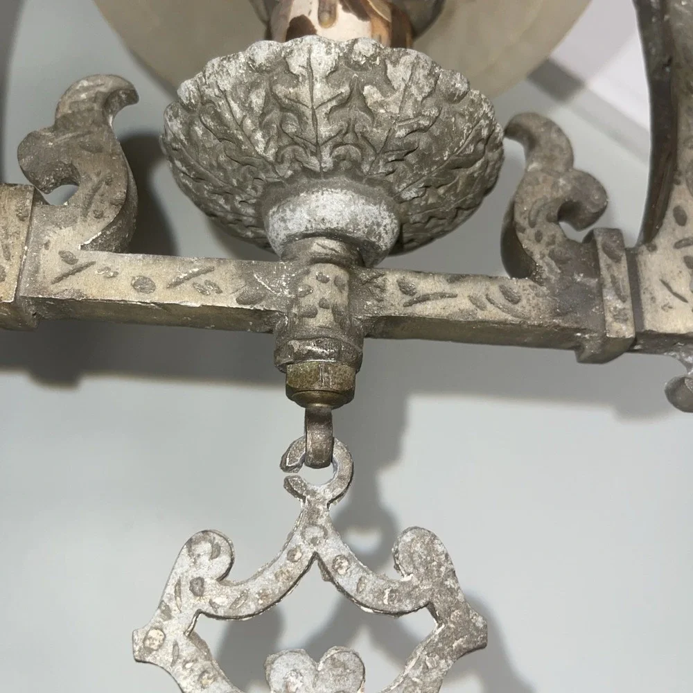 Vintage Spanish Revival/Gothic‎ Wrought Iron Pendant Light Fixture